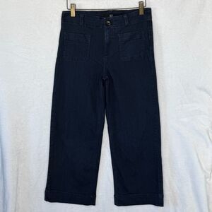 1822 Denim Jeans Women's Sz 4 Blue High Rise Wide Leg‎ Ankle Crop Stretch